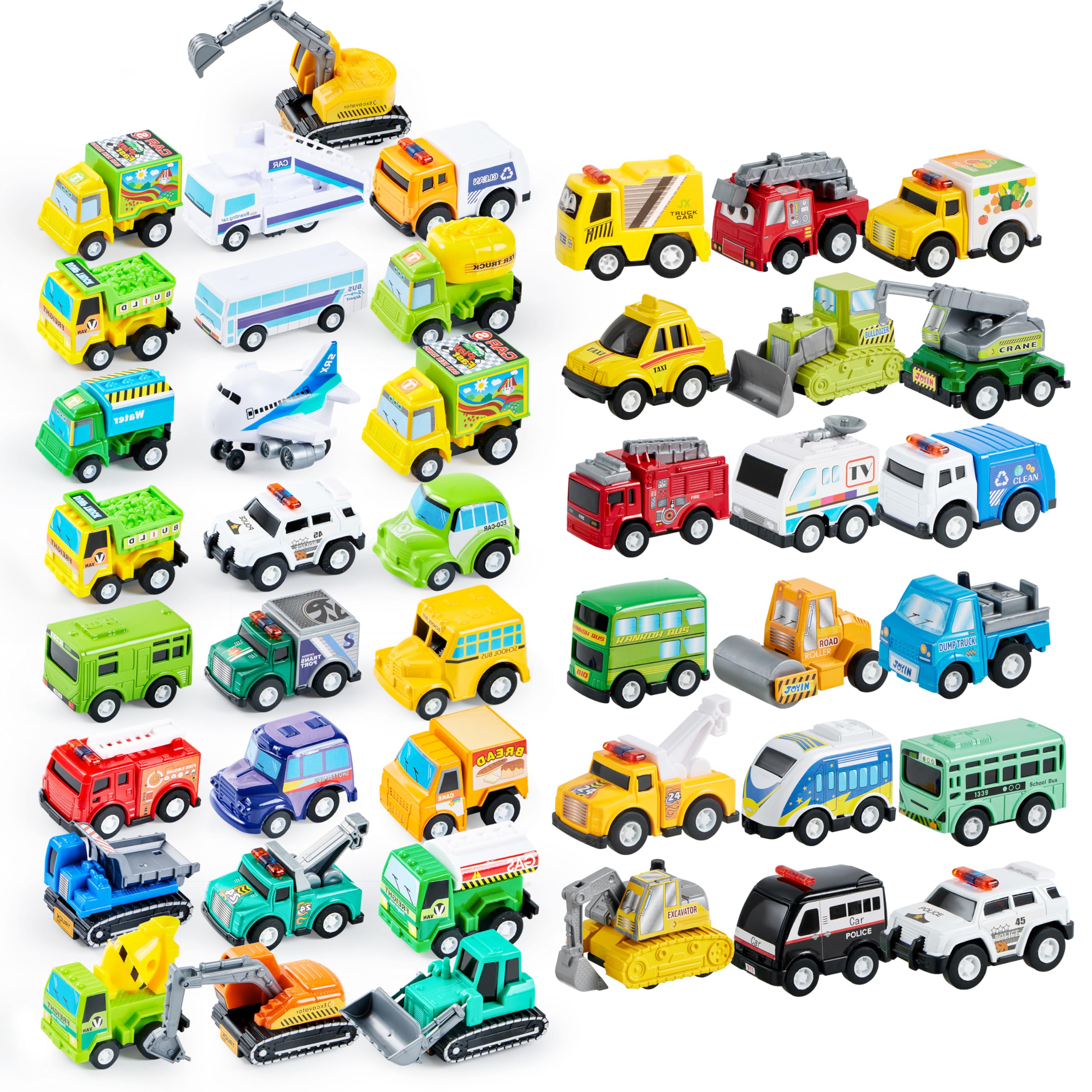Amazon.com: JOYIN 43 Piece Pull Back City Cars and Trucks Toy